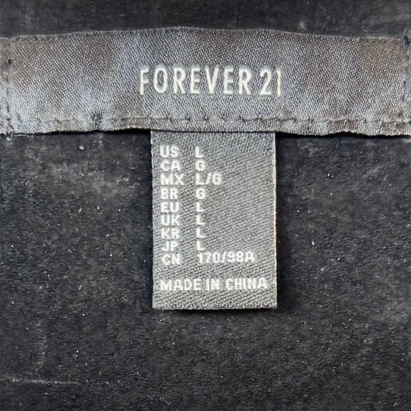 Forever 21 Black Faux Suede Moto Jacket – Size L - Picture 3 of 3